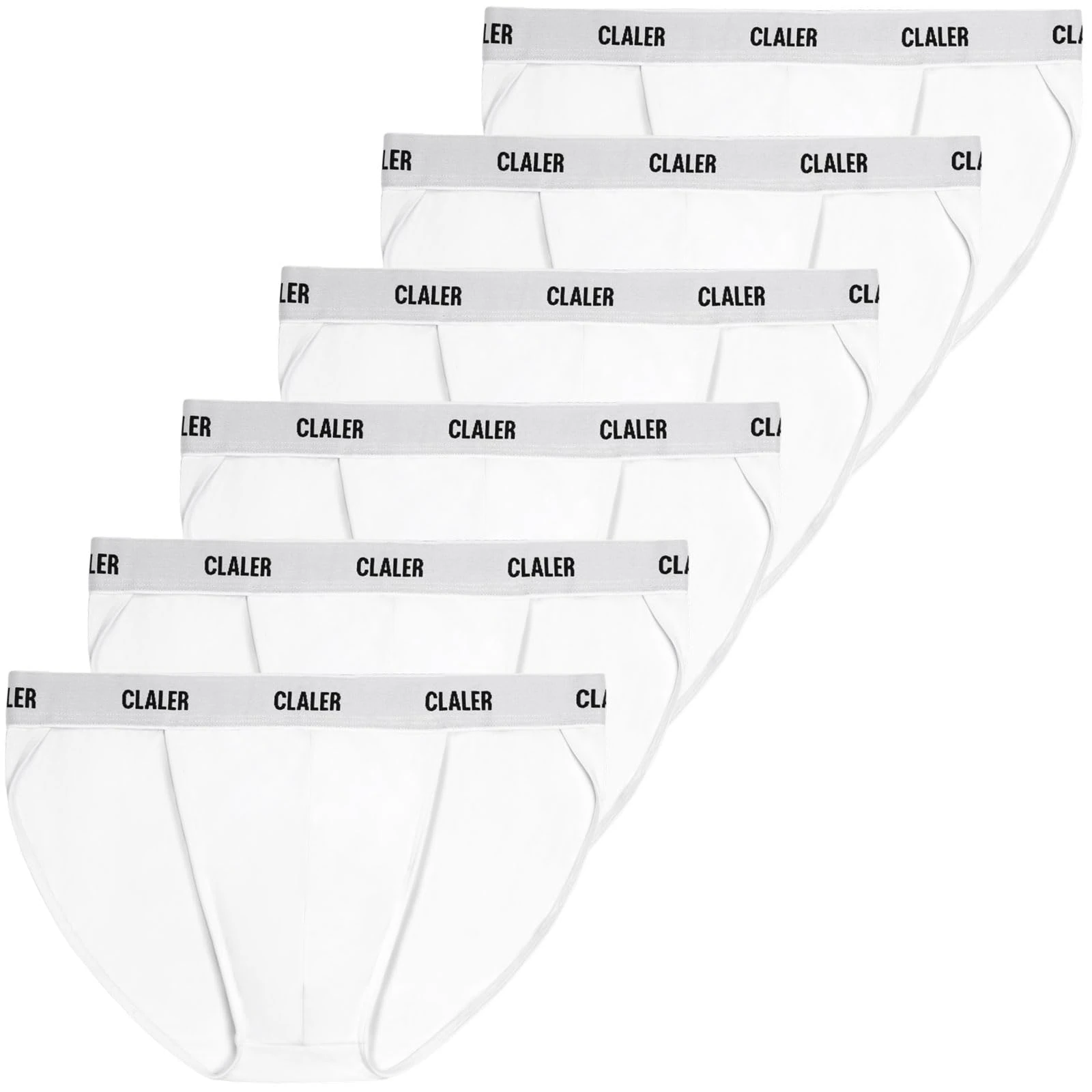 CLALER Men's Modal Slips Classic Tanga Briefs Soft Microfibre Underpants Silky Touch Underwear,6 Pack(White*6,XXL)