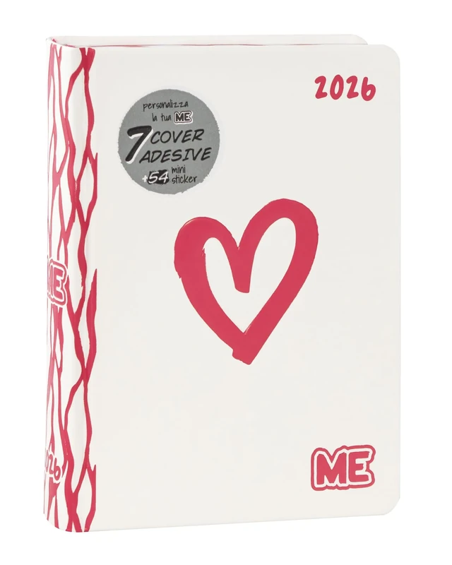 ME 2025-2026 Medium 16-Month Daily Diary, Classic Edition, Soft Cover with Embossed Graphics and 512 Pages, Ideal for Middle School, High School, 12 x 16.5 cm, White