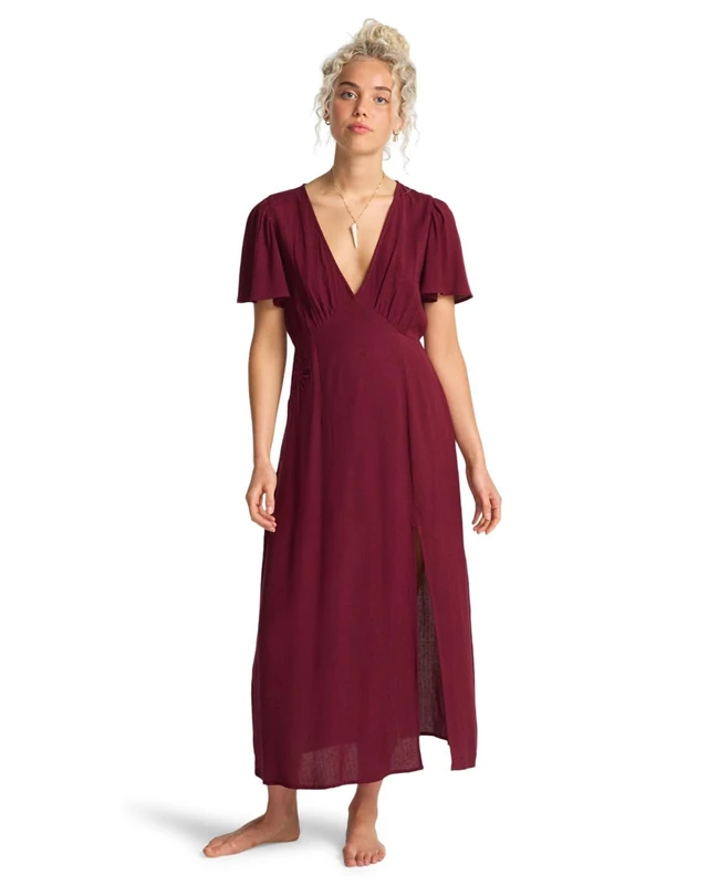 Billabong Women's Jet Set Robe décontractée, Cranberry, L