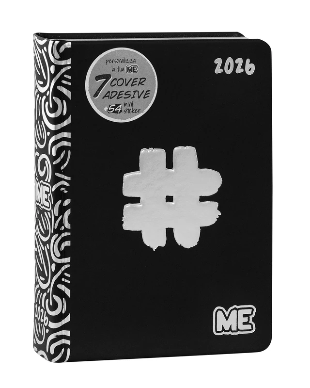 ME 2025-2026 16 Month Medium Daily Diary, Luxury Edition, Soft Cover with Embossed Graphics and 512 Pages, Ideal for Middle School, High School, 12 x 16.5 cm, Hashtag