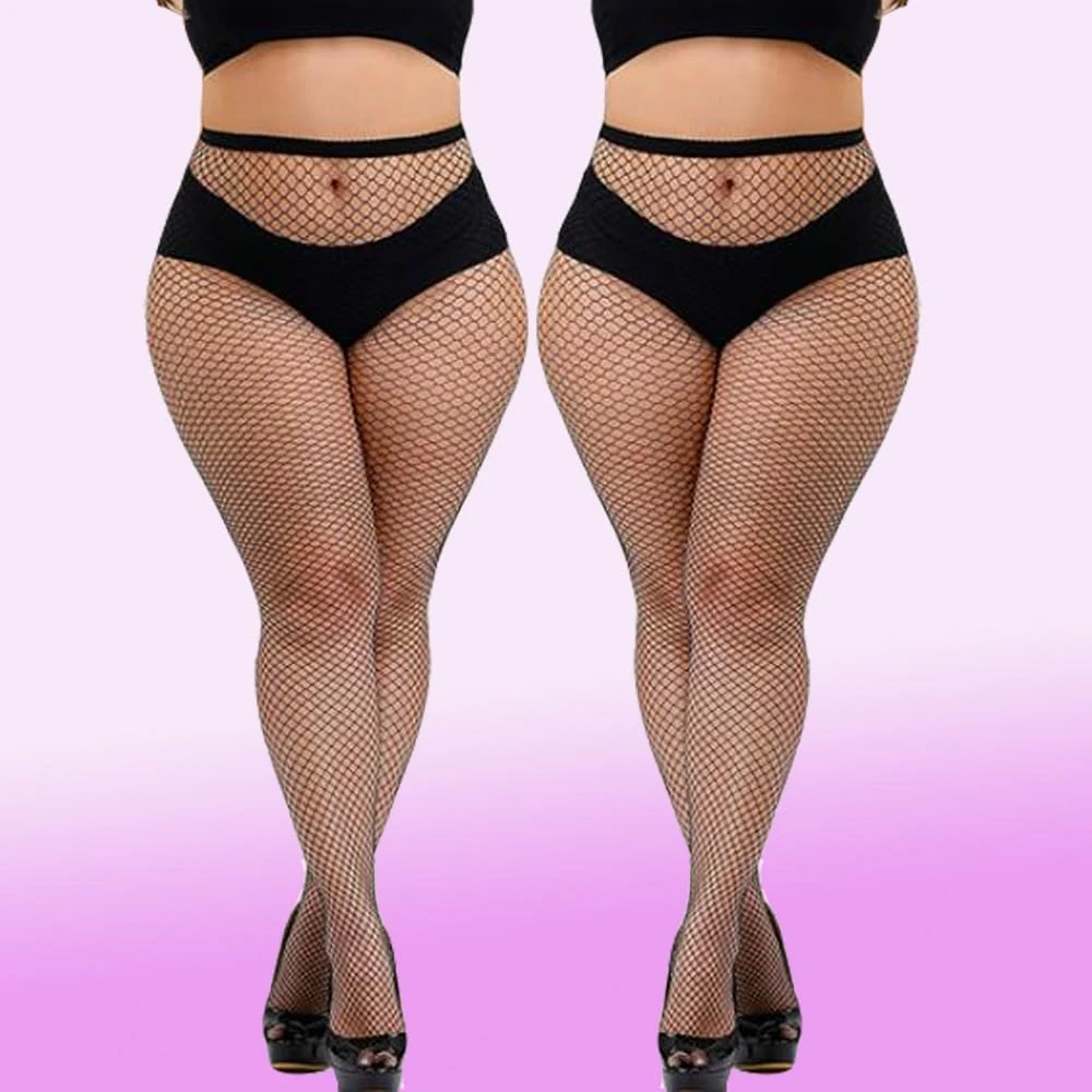 1pcs Women Sexy High Waist Fishnet Stockings Knitting Net Black Tights Transparent Fashion Summer Fishnet Pantyhose, Small Mesh, One Size