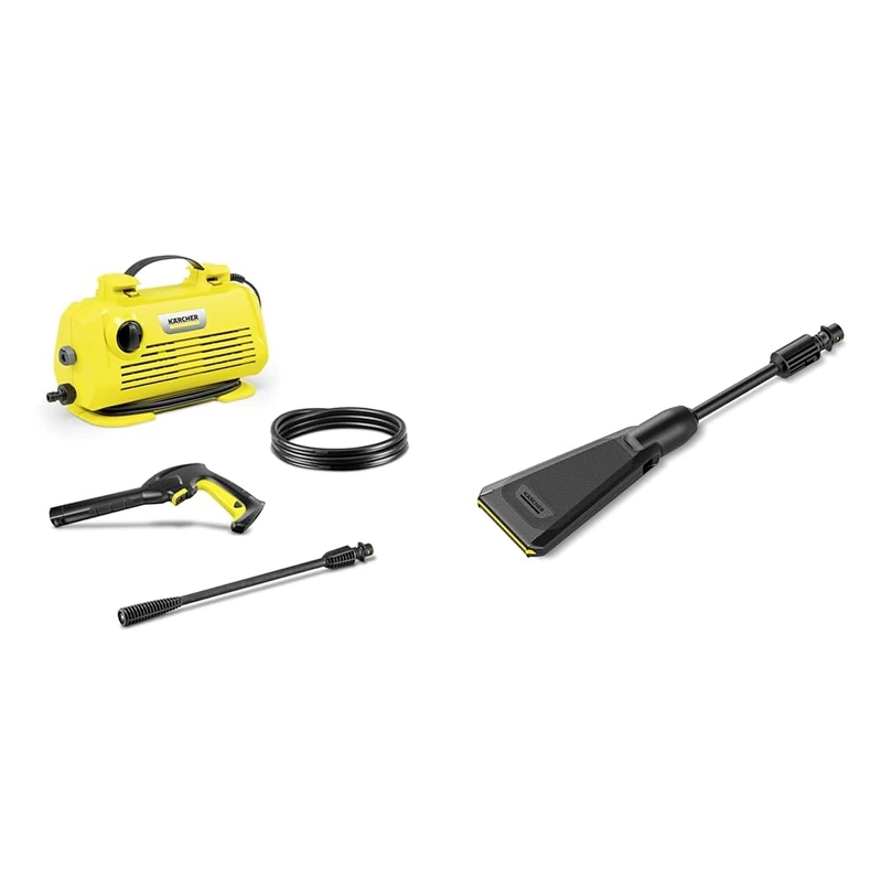 Bundle of Kärcher K 2 Horizontal Pressure Washer, Pressure: max. 110 bar, Flow Rate: 360 l/h, Area Coverage: 20 m²/h, Vario Power Jet Spray Lance + eco!Booster Jet 120 for K 2 and K 3 Pressure Washers