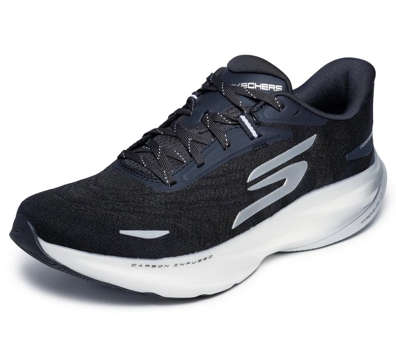 Skechers Go Run Ride 12 Men's Shoes, Black/White, 43.5 EU
