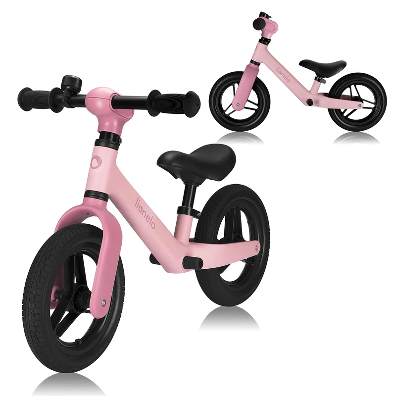 lionelo 10'' Balance Bike TONI for kids 18 Months, 2, 3,4,5 Years old, Up to 30 kg, Lightweight, Adjustable Seat & Handlebar 10 inch wheels with PU Air Free Tires, Training Bicycle No Pedal, Unisex