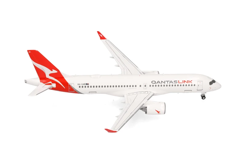 Herpa model aircraft QantasLink Airbus A220-300, 1:200 scale miniature, collector’s item, aircraft model without stand, metal