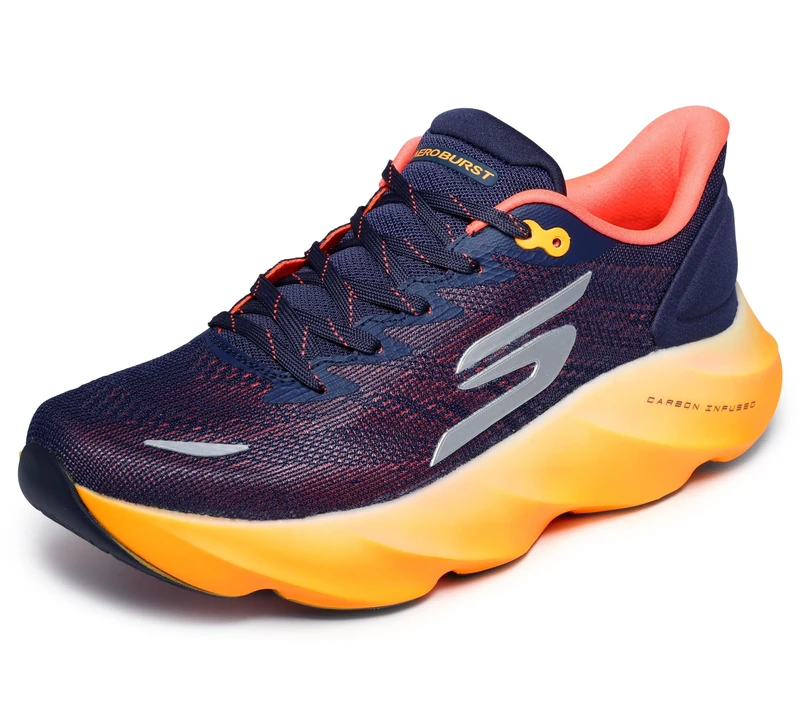Skechers Aero Burst Men's Running Shoes - AW25 Navy Orange