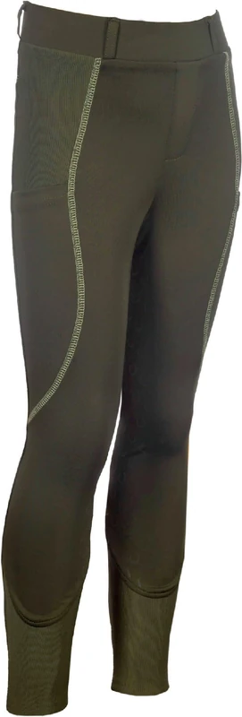 HKM Unisex Kid's Claire Silicone Full seat Leggings, Grey-Green, 122-128