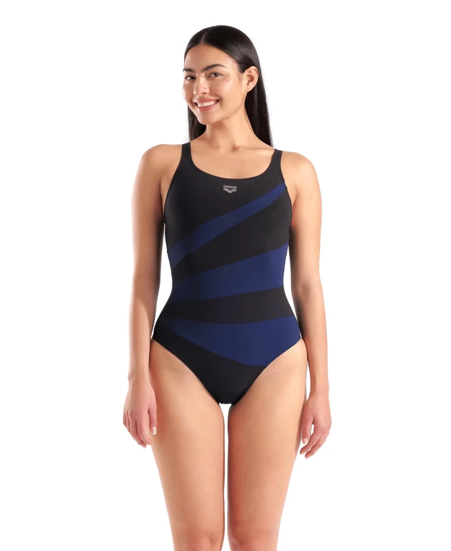 ARENA Shapewear Women's Isabella B-Cup Swimsuit Black-Navy