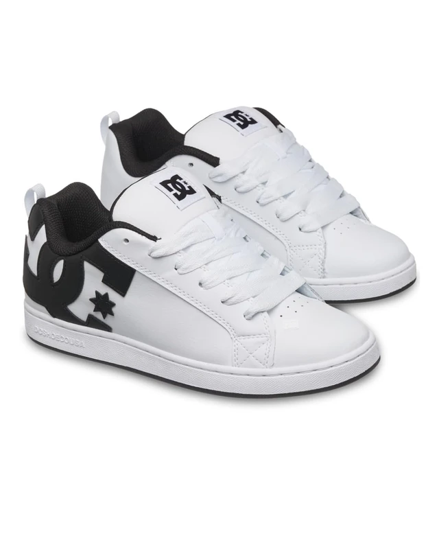 DC Shoes Women's Court Graffik Trainers, White/Black, 40.5 EU
