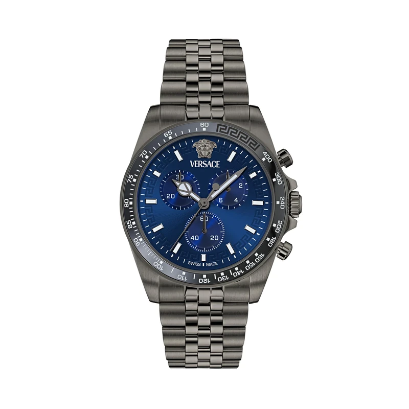 Versace Men's Chronograph Swiss Quartz Watch with Stainless Steel Strap VE0H00625