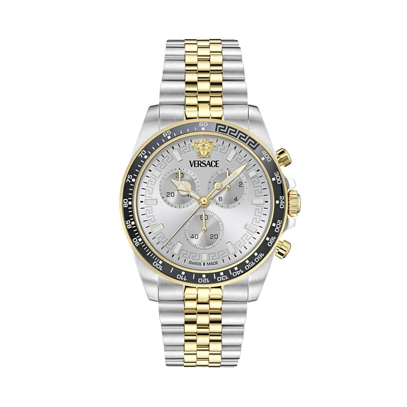 Versace Men's Chronograph Swiss Quartz Watch with Stainless Steel Strap VE0H00725