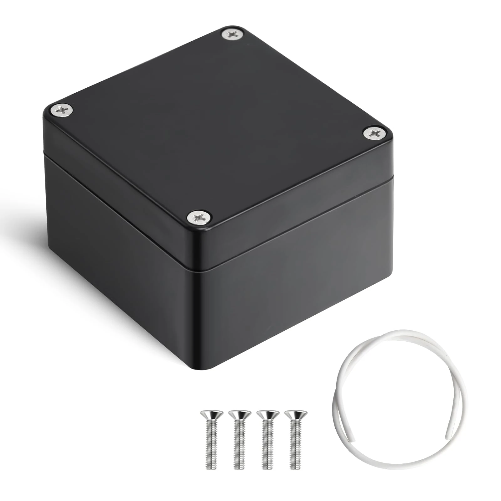 Project Box Therlan IP65 Waterproof Electronics Box DIY ABS Junction Box Universal Plastic Project Enclosure For Indoor Outdoor (Black, 83 * 81 * 56mm)