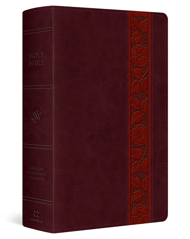 ESV Giant Print Personal Size Bible, Red Letter (TruTone, Mahogany, Trellis Design)