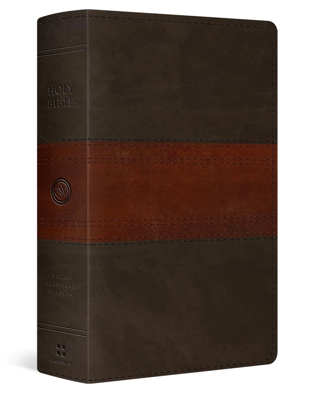 ESV Giant Print Personal Size Bible, Red Letter (TruTone, Forest/Tan, Trail Design)