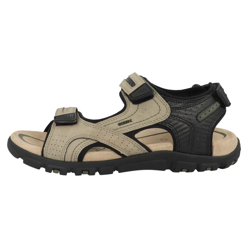 Geox Men's Uomo Strada D Sandal, Sand/Black, 43 EU - Image 1