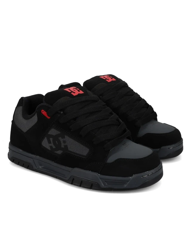 DC Shoes Men's Dc Coiler Sneaker, Black Grey red, 8.5 UK