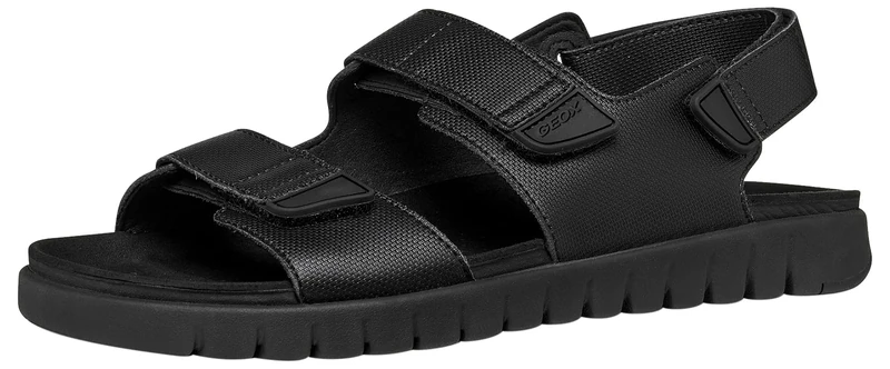 Geox Men U Flextride S A Sandal, Black, 10.5 UK