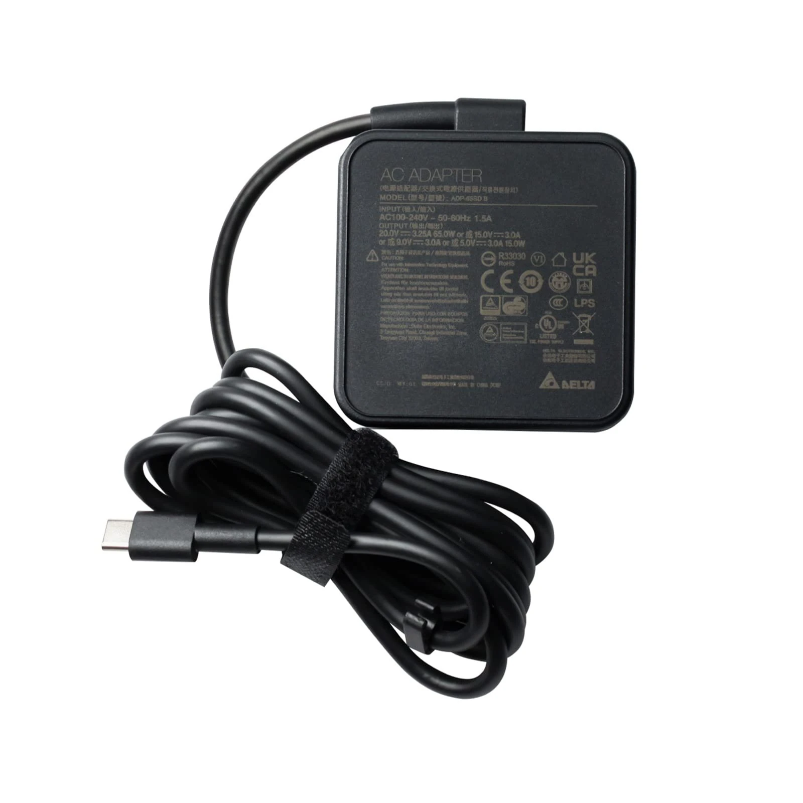 Original Delta 65W USB C Charger for ASUS AD10380, A19-065N3A, 0A001-00892300 Chromebook Zenbook 3 Deluxe Q325 UX391, Lenovo Thinkpad, HP Spectre X360, Acer R13 CB315 CB311,Huawei TYPE C Power Adapter