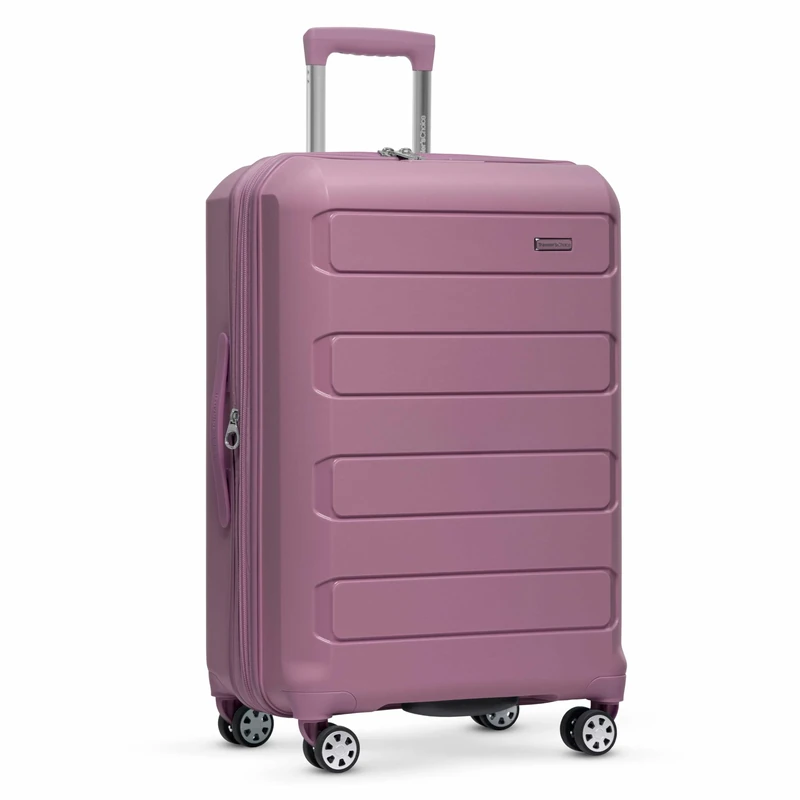 Traveler's Choice Pagosa Indestructible Hardshell Expandable Spinner Luggage, Mauve, 22-Inch Carry-on, Pagosa Indestructible Hardshell Expandable Spinner Luggage