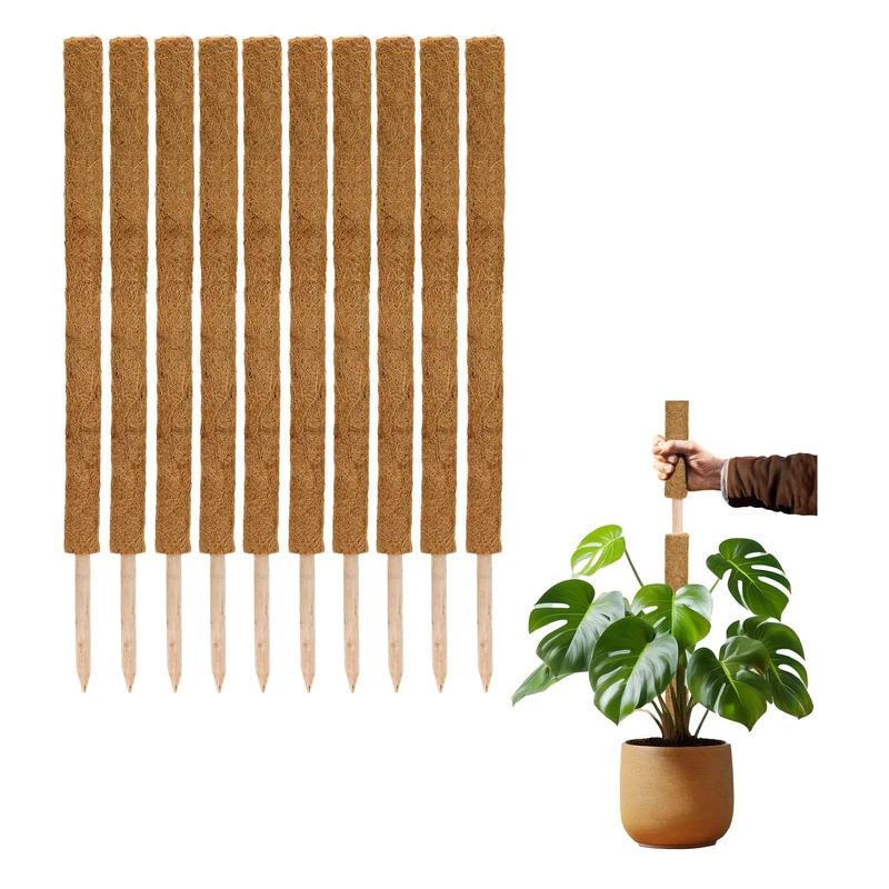 La Cordeline 10 x 90 cm Climbing Plant Supports Natural Coco Extendable for Monstera Plants Garden Home - Image 1