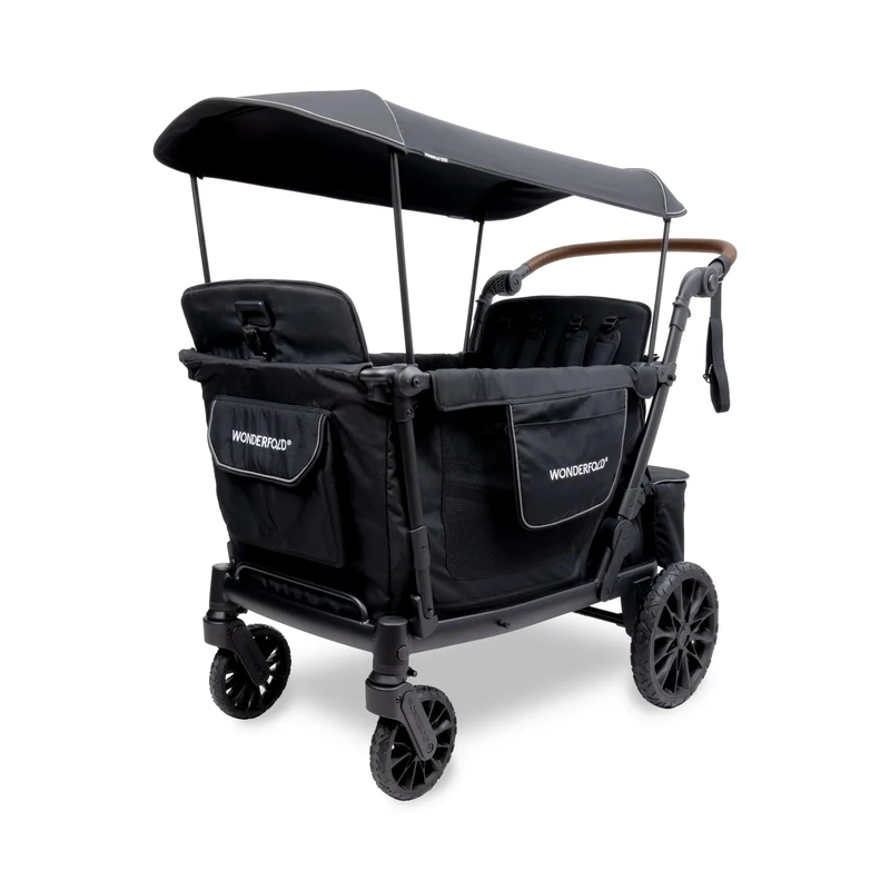 WonderFold L4 Quad Stroller Wagon - Black