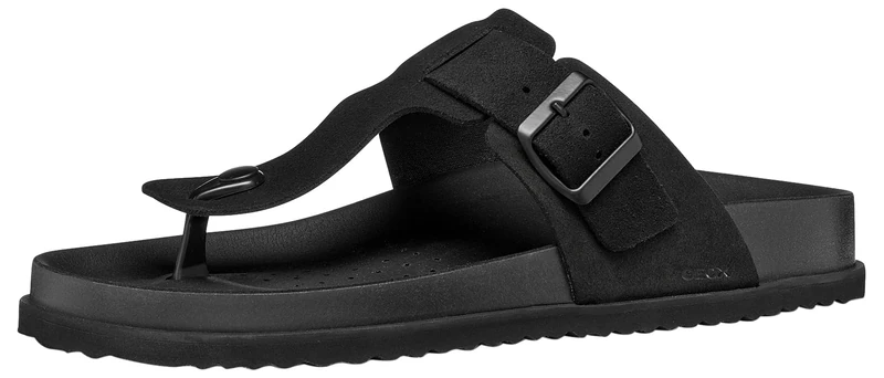 Geox Men U Parnaiba B Sandal, Black, 6.5 UK