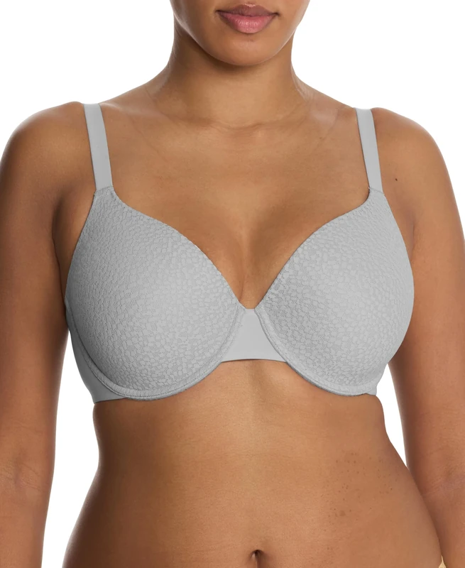 Natori Women's Comfort Evolution Full Fit Memory Foam Convertible Underwire Coverage Bra, Gray Dawn, 32C