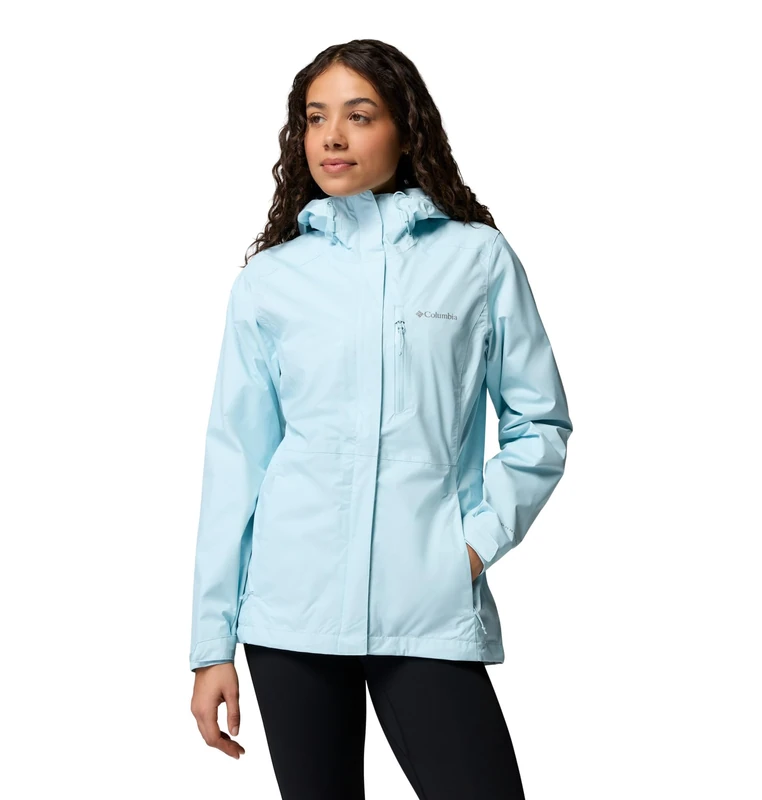 Columbia Women's Pouring Adventure 3 Jacket, Waterproof Rain Jacket, Marine Light, X-Large