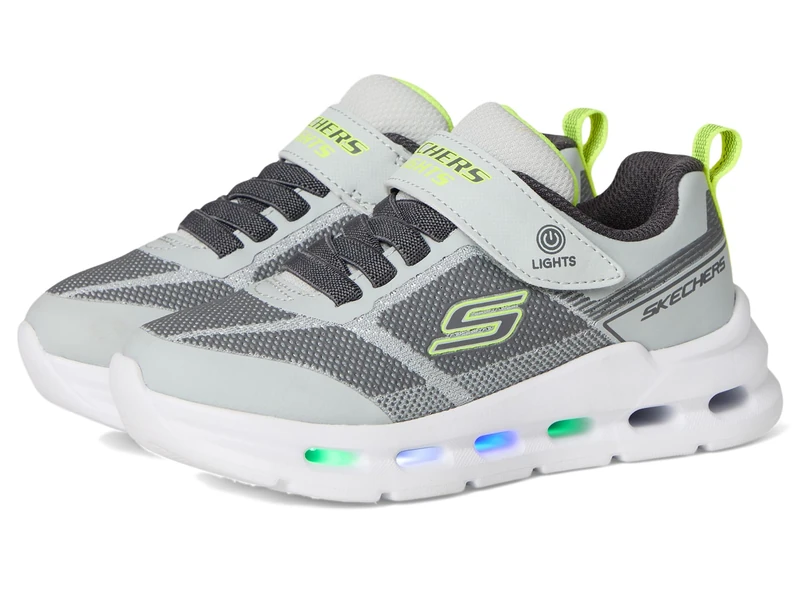 Skechers Boy's Glide-Step Lights Sneakers, Grey Lime, 10.5 UK Child