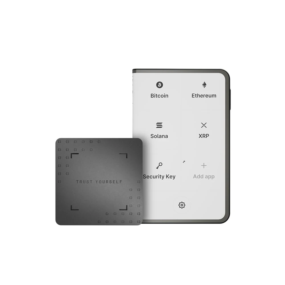 Ledger Stax, premium from every angle, now enhanced Recovery Key, your private backup to access your assets with a secure tap. (Graphite + Recovery Key)