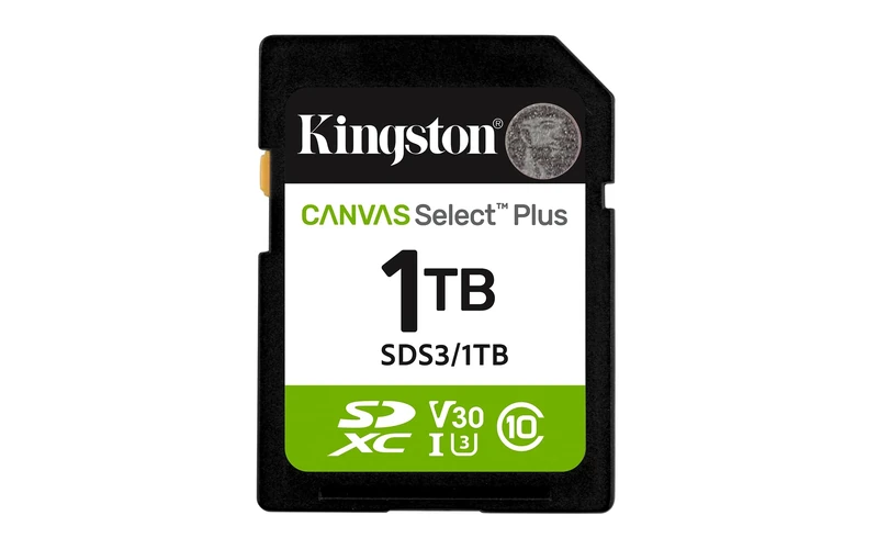 Kingston Canvas Select Plus SD Memory Card 1TB SDXC Gen3 150MB/s C10 UHS-I U3 V30 - SDS3/1TB