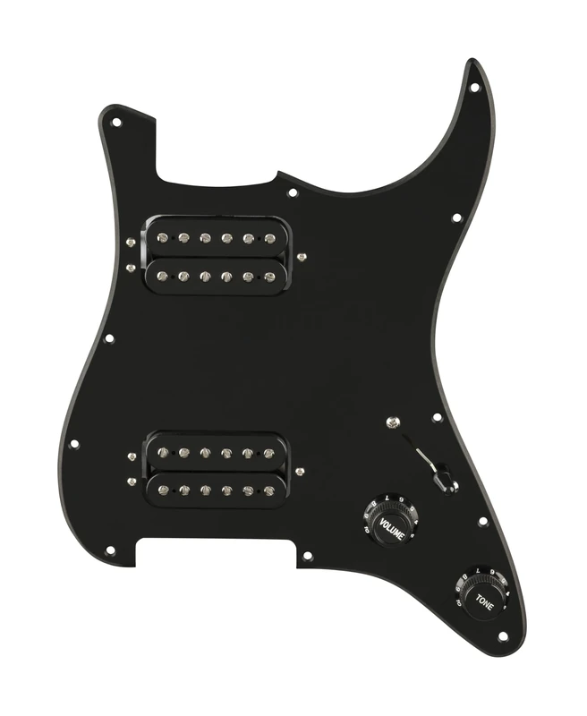 Fender Pre-Wired Strat® Pickguard, Quadra Tap™ HH, Black 11 Hole PG