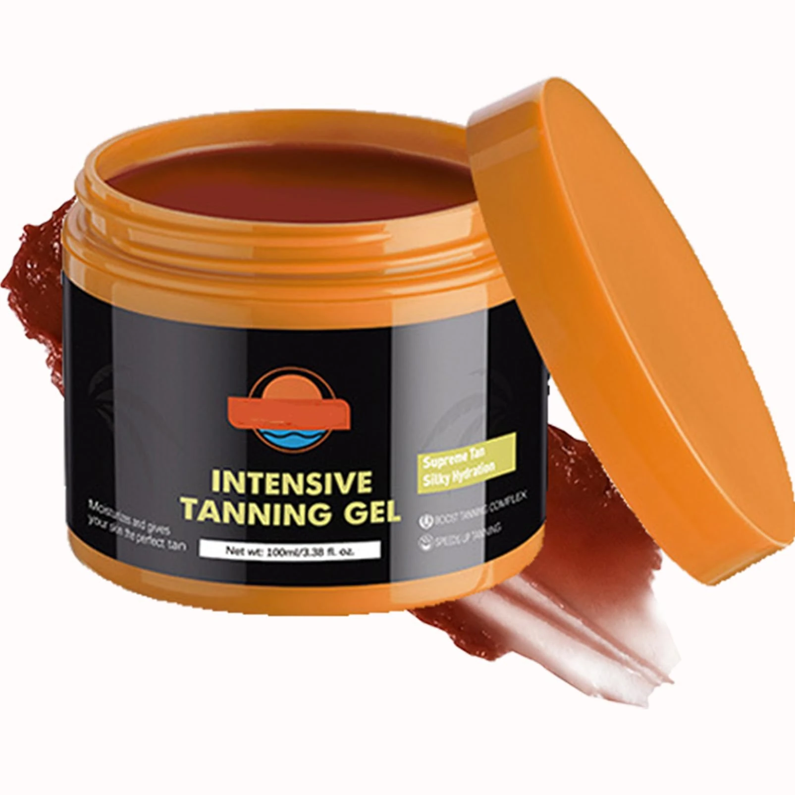 Intensive Tanning Accelerator Gel – Sunbed Cream with Coconut Oil & Vitamin A & E – Self Tanner Oil for Natural Glow Fast Tan Enhancer for All Skin Types (1pc)
