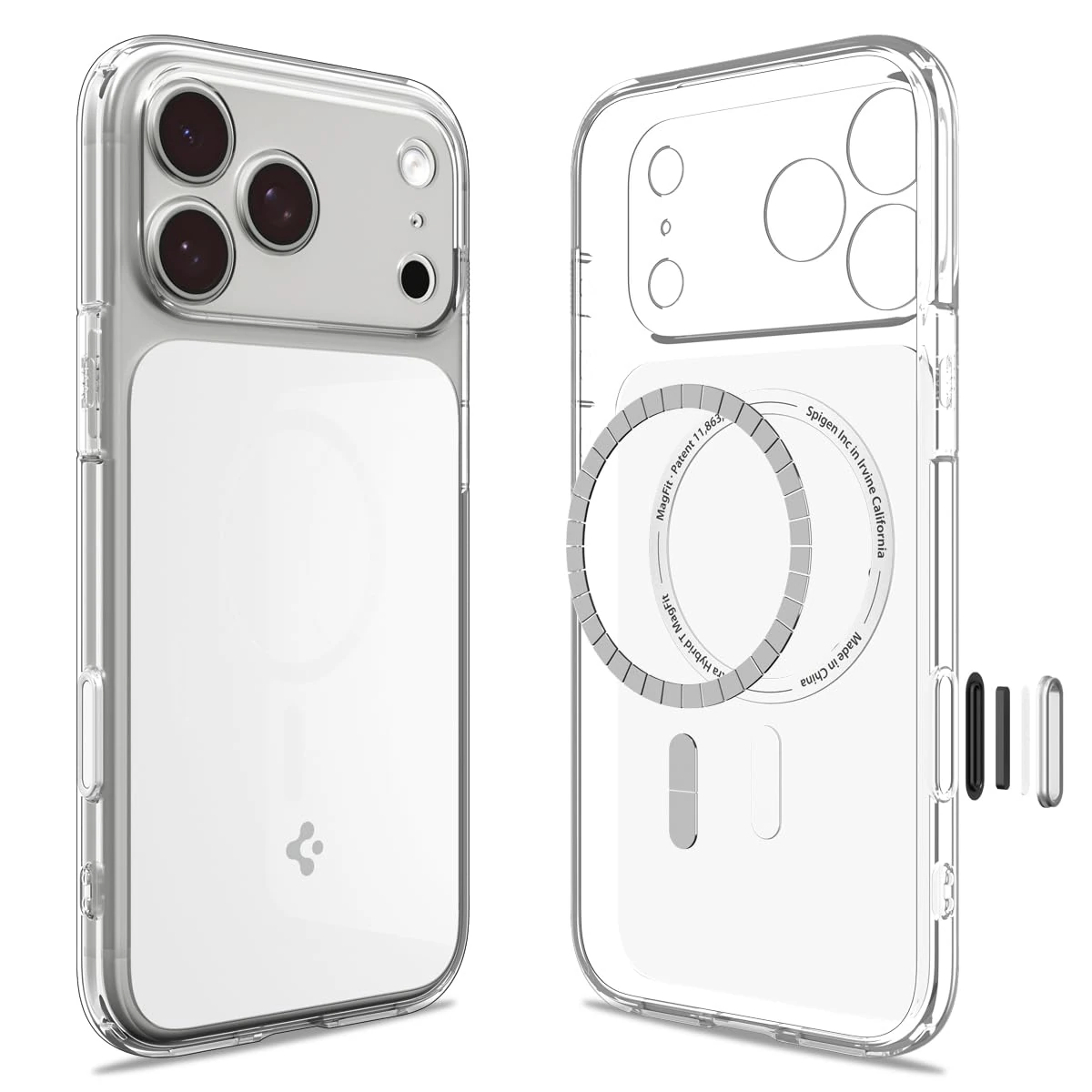 Spigen Ultra Hybrid T MagFit Case for iPhone 17 Pro (2025), Compatible with MagSafe Accessories [Anti-Yellowing] [Camera Control Covered] [Military-Grade Drop Protection] - Glossy White