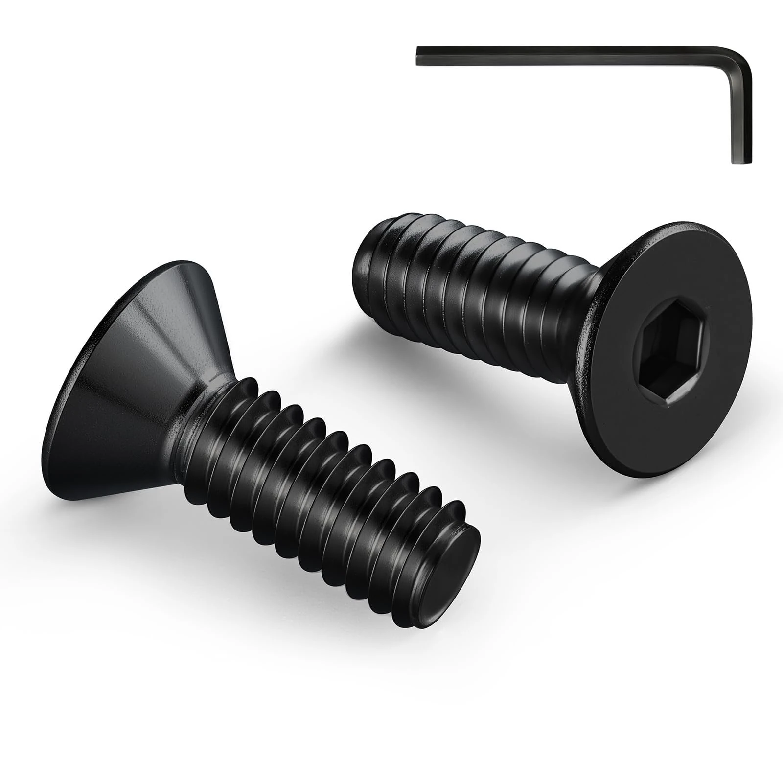 Wavanta 20Pcs M6 Bolts, M6 X 35mm Black Countersunk Bolts Screws, Flat Head Hex Socket Cap Screws, 304 Stainless Steel, Full Thread, with Hex Spanner