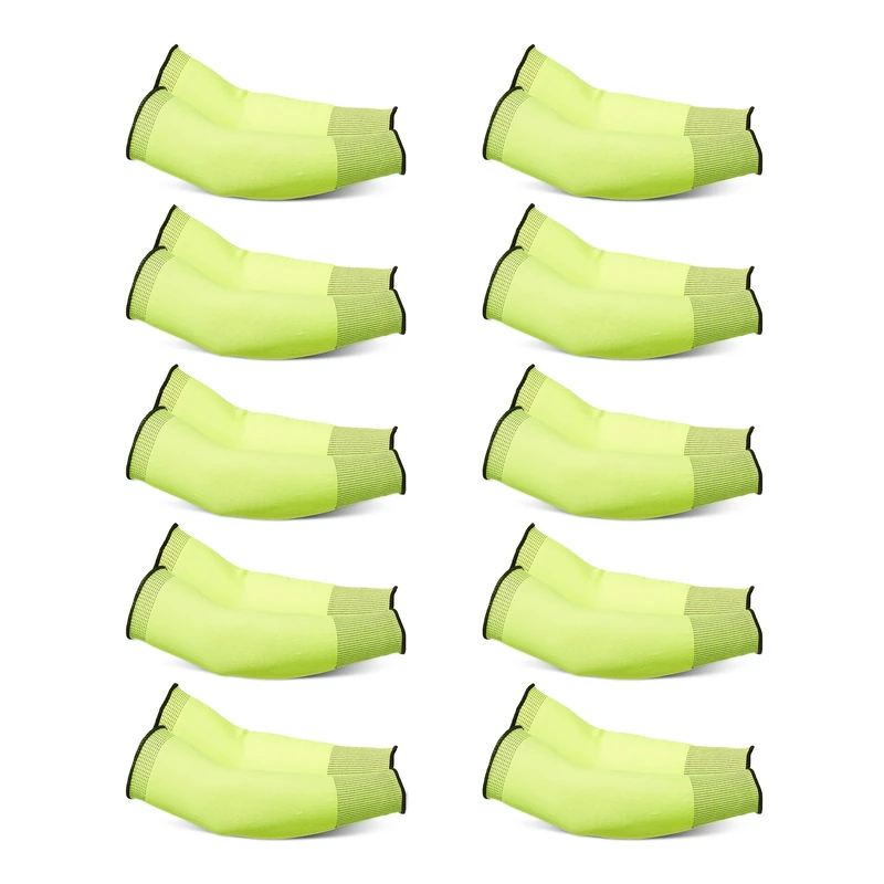 Amazon Basics, Arm Protection Sleeves, Cut Resistant, 14in (35.6cm) long, Yellow, 10 Pair