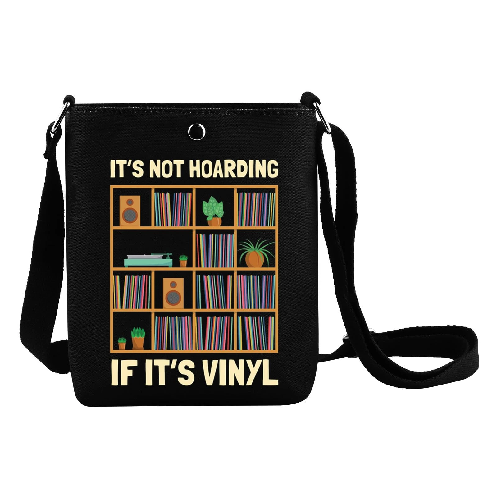JNIAP Vinyl Record Crossbody Bag Vinyls Record Lover Gifts It's Not Hoarding If It's Vinyl Shoulder Bag DJ Gifts, Hoarding Cb, Fit