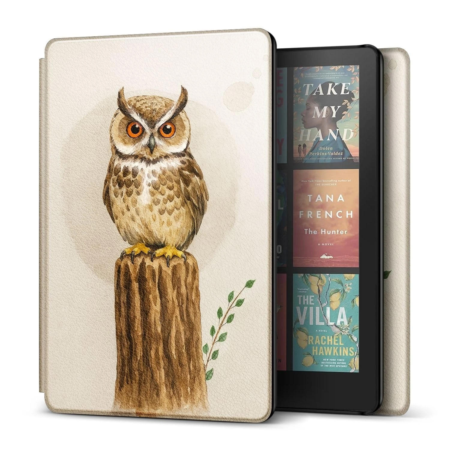 TNP Case for Kindle Paperwhite 12th Generation 2024 / Kindle Colorsoft Signature Edition - 7" PU Leather Protective Folio Cover for Kindle Paperwhite Kids with Auto Sleep/Wake, Owl in the Tree