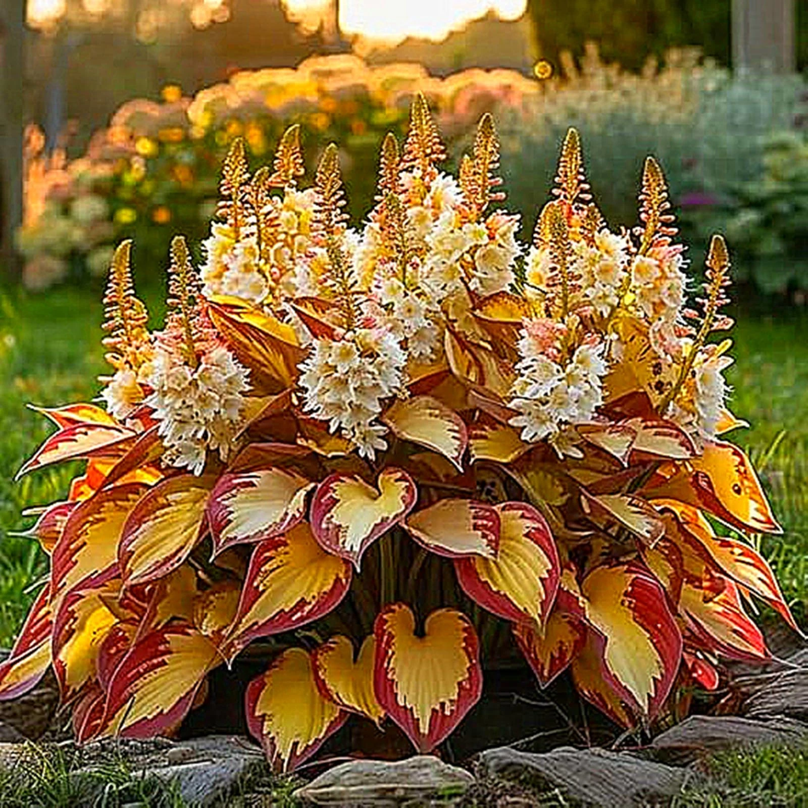 Hostas Plants for Sale,Hostas Mix,Good for Containers Golden Jade Carving Feels Beautiful-5bulbs-F