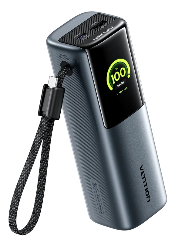 VENTION PowerHive 165W Laptop Power Bank 20000mAh, Fast Charging USB-C Powerbank 3-Port Portable Charger with Emoji Animation, Battery Pack for Laptops, Macbook Pro, iPhone 17 16 15, iPad, Galaxy S25