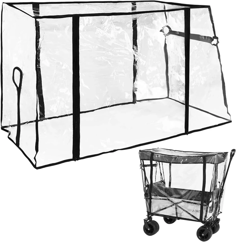 More9Room Collapsible Wagon Rain Cover - Clear 8-Sided Waterproof - Image 1