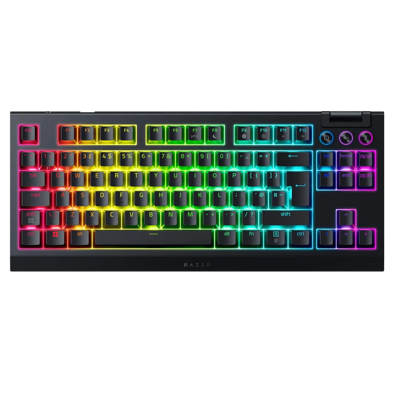 Razer BlackWidow V4 Tenkeyless HyperSpeed (Orange Tactile Switches) - Wireless Hot-swappable Gaming Keyboard - Bluetooth & HyperSpeed 1000Hz - Snap Tap - QWERTY UK-Layout | Black