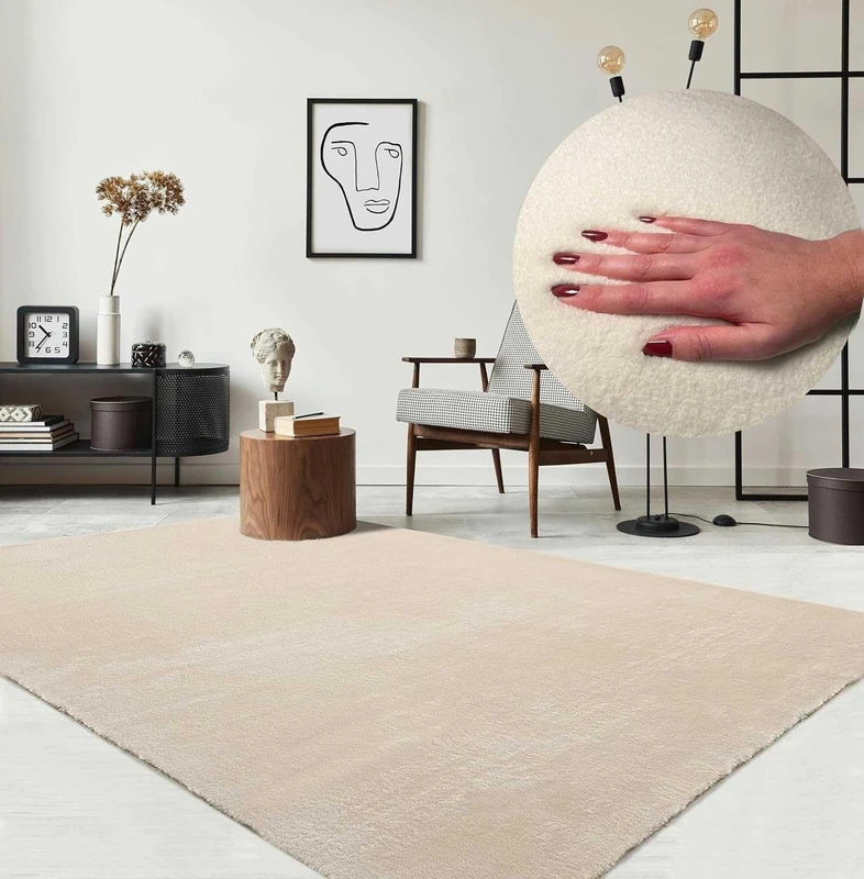 SONGMICS Carpet for Living Room, Rug 160 x 230 cm, Non-Slip Living Room Rug, for Living Room, Bedroom, Machine Washable, Modern, Cappuccino Beige TAR013LZ02