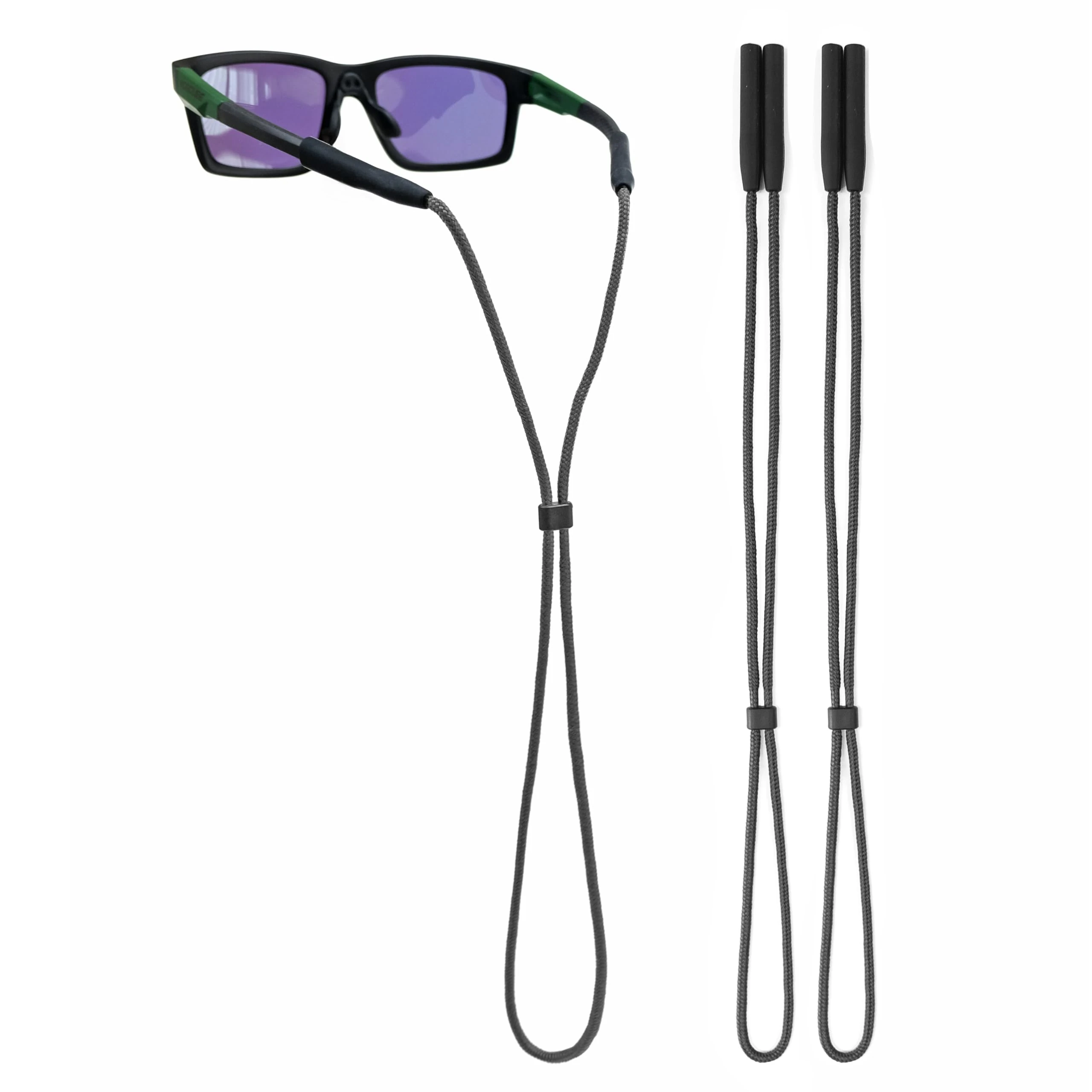 80Days Adjustable Eyeglass Strap: Nylon Retainer for Glasses and Sunglasses with Silicone Grips, Secure Fit