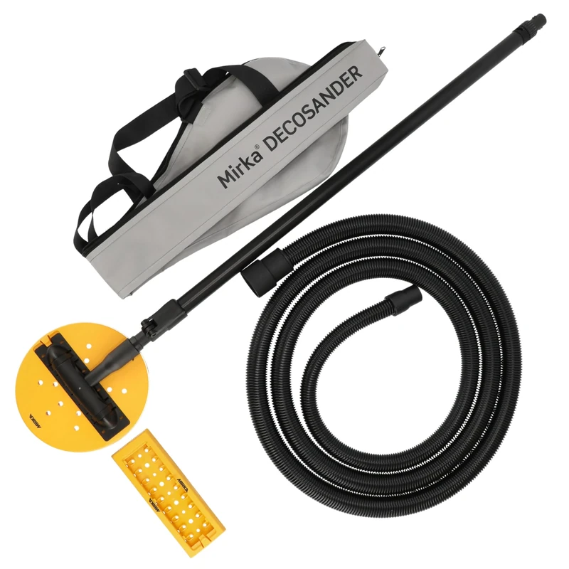 Mirka DecoSander pole sander for dust-free wall & ceiling finish, drywall, detail work / 80x230mm & Ø 225mm sanding disc/Hook and loop fastener / 8393801011