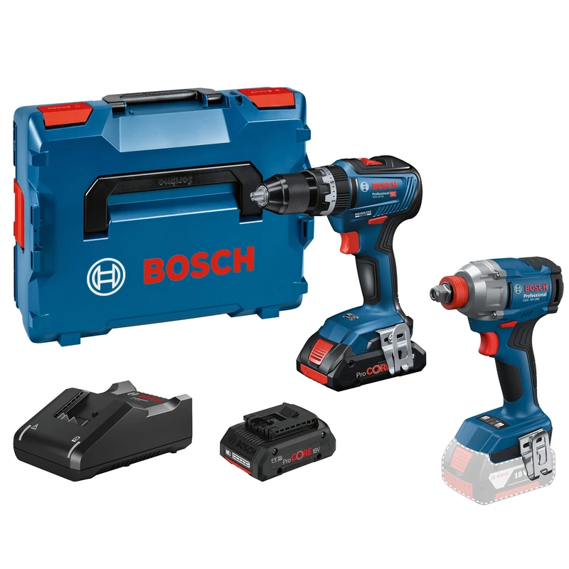 GSB 18V-55 Combi Drill and GDX 18V-285 Impact Driver Twin Kit