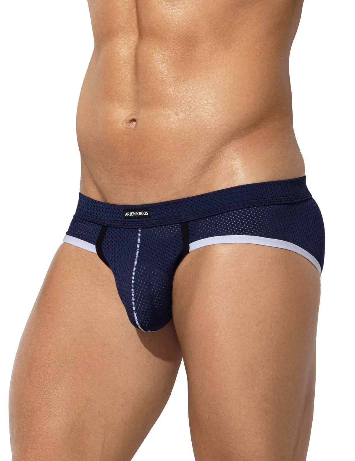 Casey Kevin Men's Mesh Briefs Underwear Breathable Sexy Pouch Underpants Low Rise Pants with Silky Touch Slips,XXL