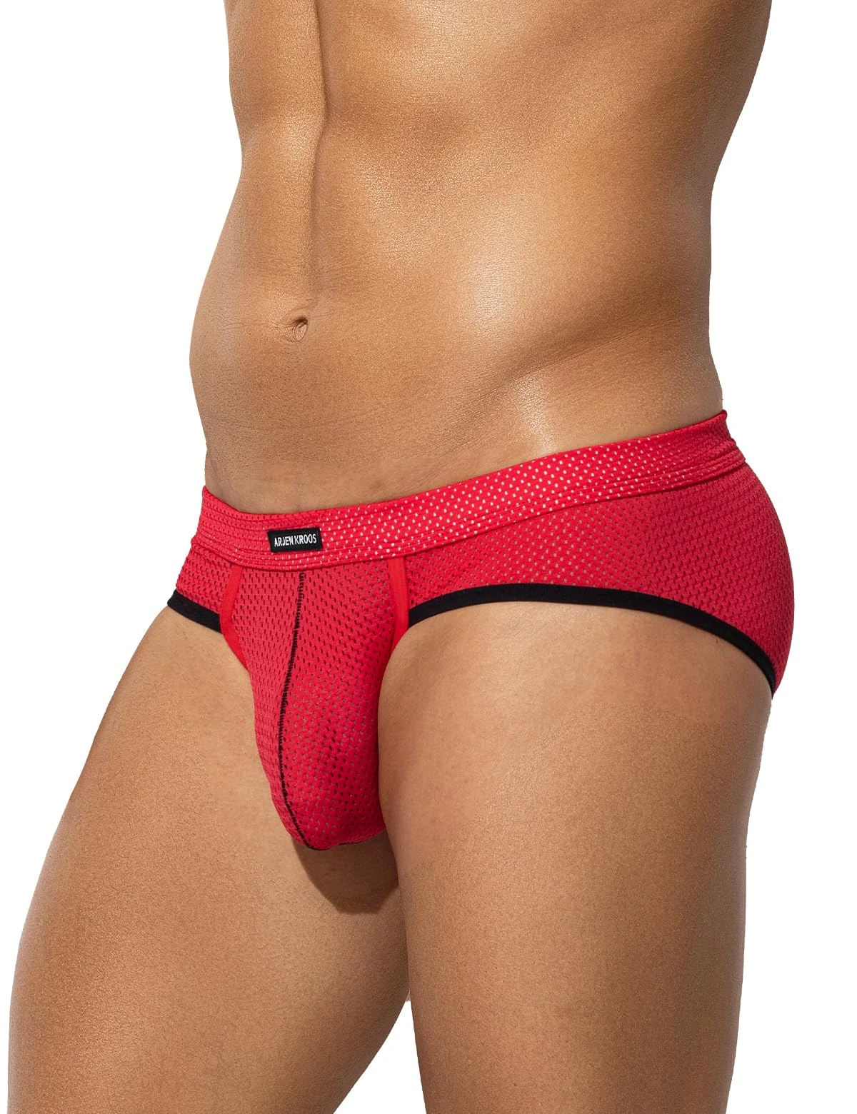 Casey Kevin Men's Mesh Briefs Underwear Breathable Sexy Pouch Underpants Low Rise Pants with Silky Touch Slips,XXL