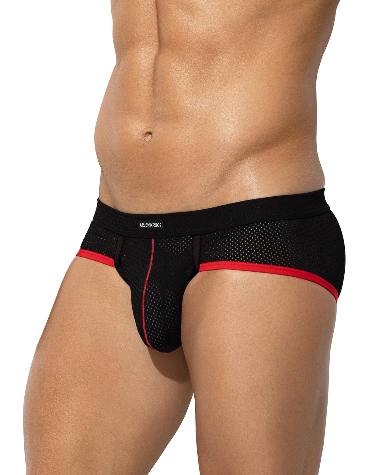 Casey Kevin Men's Mesh Briefs Underwear Breathable Sexy Pouch Underpants Low Rise Pants with Silky Touch Slips,XXL