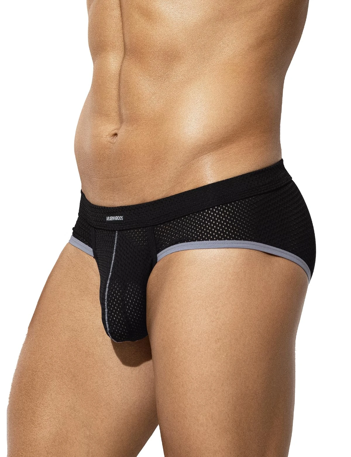 Casey Kevin Men's Mesh Briefs Underwear Breathable Sexy Pouch Underpants Low Rise Pants with Silky Touch Slips,XXL